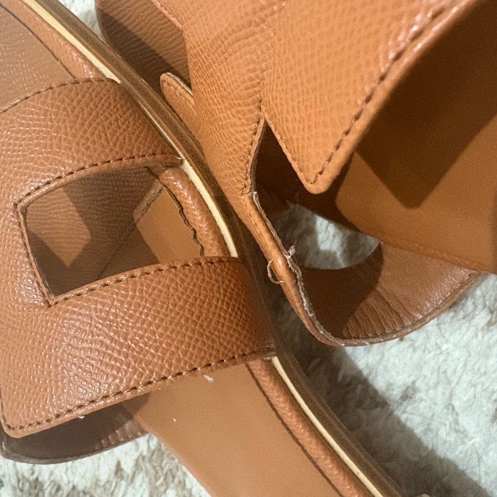 women’s cognac Brown Slide Sandals - Picture 10 of 13